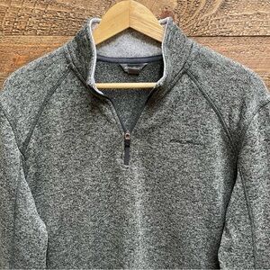 Eddie Bauer Men's Radiator Fleece 1/4 Zip Pullover Black Heather TL (Tall Large)